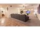 Comfortable living room with a large sofa, custom built-ins, and ample space for entertaining at , Las Vegas, NV 89131