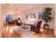 Bright living room featuring hardwood floors, plantation shutters, and an open layout for comfortable living at , Las Vegas, NV 89131