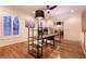 Upstairs loft area set up as an office space, with hardwood floors, stylish lighting and plantation shutters at , Las Vegas, NV 89131