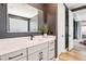 Stylish bathroom vanity with sleek countertops, modern fixtures, and abundant storage at 12155 Sage Thunder Ave, Las Vegas, NV 89138