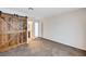 Bedroom showcases a modern sliding barn door with entry to the bathroom at 1536 Leatherleaf Dr, Las Vegas, NV 89123