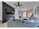 Spacious living room boasts a modern fireplace and stylish decor at 1673 Golden Vista Dr, Las Vegas, NV 89123