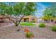 Landscaped backyard with artificial turf and rock ground cover, plus covered patio area at 1782 Black Fox Canyon Rd, Henderson, NV 89052