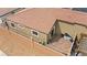 Aerial view of the patio and backyard with brick flooring at 2213 Chandler Ranch Pl, Laughlin, NV 89029