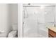 Modern shower with sleek fixtures and a comfortable built-in seat at 2213 Chandler Ranch Pl, Laughlin, NV 89029