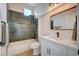 Modern bathroom featuring a shower-over-tub and a vanity at 2353 Lauren Dr, Las Vegas, NV 89134