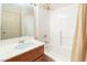 Bathroom featuring a tub/shower combination and oak vanity at 3342 Pheasant Canyon Way # 1013, Laughlin, NV 89029