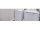 This laundry room features a full-size washer and dryer set against a neutral wall, offering convenience and functionality at 3357 Via Tizzoni St, Henderson, NV 89044