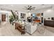 Contemporary living room featuring a fireplace, media center, staircase, and stylish decor at 4505 Amazing View St, Las Vegas, NV 89129