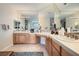 Bathroom featuring double sinks, vanity area, and ample counter space at 4804 Laurentia Ave, Las Vegas, NV 89141
