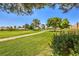 Scenic golf course view with lush green fairways and mature trees on a sunny day at 5000 Linkside Dr, Las Vegas, NV 89130