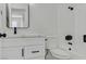 Updated bathroom featuring modern fixtures, white cabinets, and tile at 540 Kelsford Dr, Las Vegas, NV 89123