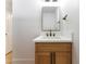 Bathroom featuring a modern vanity with white countertop and matte black hardware at 6324 Eugene Ave, Las Vegas, NV 89108