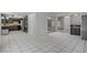 This spacious kitchen offers black cabinets, stainless appliances, tile floors and plenty of space at 6773 Obannon Dr, Las Vegas, NV 89146