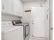 The laundry room offers a side-by-side washer and dryer with storage cabinets at 6773 Obannon Dr, Las Vegas, NV 89146