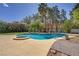Backyard pool, patio, and spa surrounded by lush landscaping creating a serene outdoor retreat at 6773 Obannon Dr, Las Vegas, NV 89146