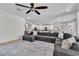 Open-concept living room with access to the adjacent kitchen area at 7545 Fontera Ct, Las Vegas, NV 89139