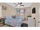 Bedroom featuring two twin beds, a ceiling fan, and decorations on the walls at 8335 Martinborough Ave, Las Vegas, NV 89131