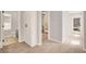 Hallway area in a home, showing entryways to a bathroom and Bedroom at 992 Wagner Valley St, Henderson, NV 89052