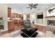 Open floor plan featuring living room and kitchen at 1 Corte Belleza, Henderson, NV 89011