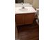 Bathroom sink vanity offers cabinet storage at 1236 Dusty Creek St, Las Vegas, NV 89128