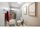 Stylish bathroom with a shower/tub combo with updated tile and decor at 2860 Galena Peak Ln, Las Vegas, NV 89156
