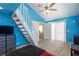 Bright bedroom featuring a loft, storage, closet space, and neutral carpet at 3143 La Mesa Dr, Henderson, NV 89014