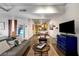 Open concept living space with modern décor, wooden floors, and bright, airy feel at 353 E Bonneville Ave # 555, Las Vegas, NV 89101
