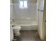 Clean bathroom features a bathtub and standard-sized toilet at 4321 El Conlon Ave, Las Vegas, NV 89102