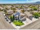 Aerial view of a home with solar panels and well-manicured landscaping at 6301 Citrine Ave, Las Vegas, NV 89130
