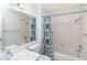 Fresh bathroom with a modern vanity, large mirror, and a shower-tub combination at 7100 Pirates Cove Rd # 2065, Las Vegas, NV 89145