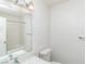 Clean and bright bathroom featuring a vanity with modern fixtures and a shower-tub combo at 7100 Pirates Cove Rd # 2065, Las Vegas, NV 89145