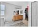 Spacious bathroom includes a dual sink vanity and natural light at 7870 Midnight Ride St, Las Vegas, NV 89131