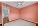 Bedroom with carpet and ceiling fan, with view to other rooms at 9201 Tesoras Dr # 401, Las Vegas, NV 89144