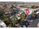 Aerial shot of the community featuring well maintained landscaping, sparkling pool and conveniently located parking at 101 Luna Way # 222, Las Vegas, NV 89145