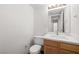 Bathroom features tile flooring and wood vanity at 101 Luna Way # 222, Las Vegas, NV 89145