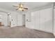 Bright bedroom offers generous closet space and a ceiling fan at 101 Luna Way # 222, Las Vegas, NV 89145