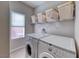 Functional laundry room area with modern washer and dryer and natural light at 1033 Logan Patrick Dr, Henderson, NV 89052