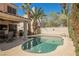 Sparkling pool and lush landscaping create a private backyard oasis at 2008 Spruce Brook Dr, Henderson, NV 89074