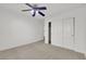 Clean bedroom with closet, a ceiling fan and ample space at 249 Gentle Springs Dr, Henderson, NV 89012