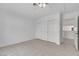 Bright bedroom features closet, ceiling fan, and doorway at 249 Gentle Springs Dr, Henderson, NV 89012
