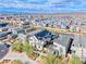 Aerial view showcasing a modern neighborhood with mountain views at 2637 Via Monet, Henderson, NV 89044