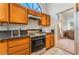 Stainless-steel oven and range in the bright kitchen with granite countertops at 3108 Leafwood St, Las Vegas, NV 89108