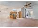 Open-concept living space flows from kitchen to living area, perfect for entertaining at 3108 Leafwood St, Las Vegas, NV 89108