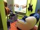 Office space with hardwood floors and decorative wall art at 3954 Saddlewood Ct, Las Vegas, NV 89121