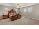 Spacious main bedroom with large windows and a decorative bed frame at 5449 Hickory Tree St, Las Vegas, NV 89149