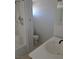 Functional bathroom featuring a walk-in shower and a sink basin with modern fixtures and toilet at 626 Kimberly Ave, Pahrump, NV 89060