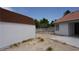 View of the backyard, highlighting a shed and a concrete patio at 6432 Jean Lee Dr, Las Vegas, NV 89108
