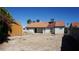 Large backyard boasts a storage shed, single-story home and ample space to create outdoor paradise at 6432 Jean Lee Dr, Las Vegas, NV 89108