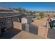 Backyard featuring a storage shed, access to a tennis court, gazebo, and additional backyard features at 8228 Fulton Ranch St, Las Vegas, NV 89131